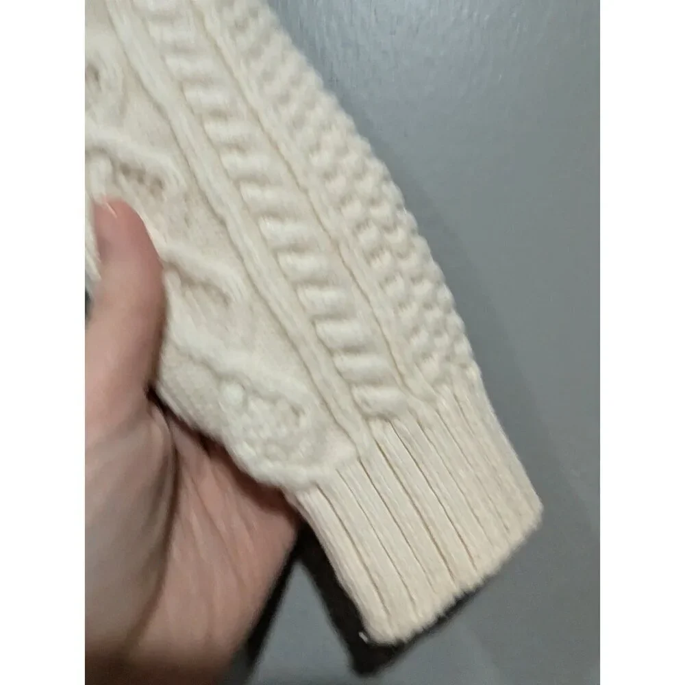 Janie and Jack Sweater Cream Cable Knit Shawl Collar Knit Boys size 6